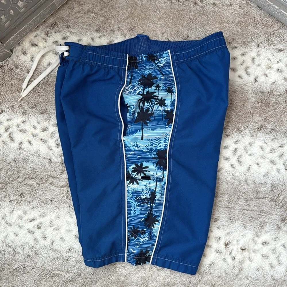 Speedo board shorts boys Xlarge tropical palm tree beach pool party swim trunks